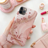 sanfte Rosa Goldherzen Glitzer Case-Mate iPhone Hülle