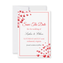 Sanfte rosa Herzen Save-the-Date-Karte