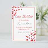 Sanfte rosa Herzen Save-the-Date-Karte Save The Date (Stehend Vorderseite)