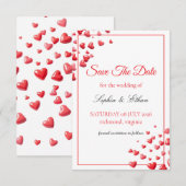 Sanfte rosa Herzen Save-the-Date-Karte Save The Date (Vorne/Hinten)