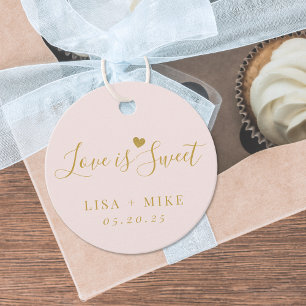 Sanfte rosa Liebe ist süße Hochzeit Geschenkanhänger