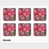 Sanfte rosa Lilie Quadratischer Aufkleber (Blatt)