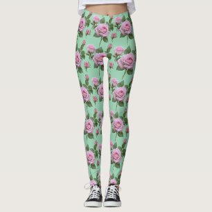 Sanfte rosa Rosen mit dezenten lila Akzenten Leggings