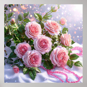 Sanfte rosa Rosen Poster