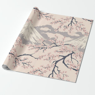 Sanfte rosa Sakura-Mount-Fuji-Szene Geschenkpapier