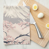 Sanfte rosa Sakura-Mount-Fuji-Szene Geschirrtuch (Viertel Falte)