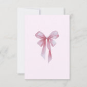Sanfte Rosa-Schleife Mädchen Baby Shower Save The Date (Rückseite)