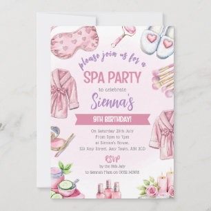 Sanfte rosa Spa-Party-Einladung - Entspannen & Ver Einladung