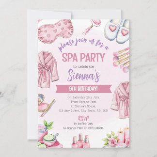 Sanfte rosa Spa-Party-Einladung - Entspannen & Ver Einladung