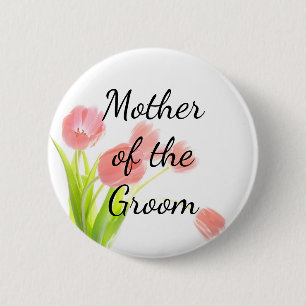 Sanfte rosa Tulpen Mutter der Brautjungfer ist nic Button