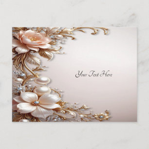 Sanfte rosa und weiße Blumen Postkarte