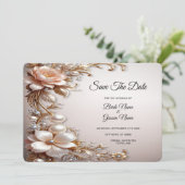 Sanfte rosa und weiße Blumen Save The Date (Stehend Vorderseite)