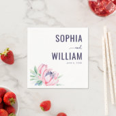 Sanfte rosa Wasserfarbe Aquarellblumen Serviette (Beispiel)