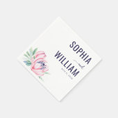 Sanfte rosa Wasserfarbe Aquarellblumen Serviette (Ecke)