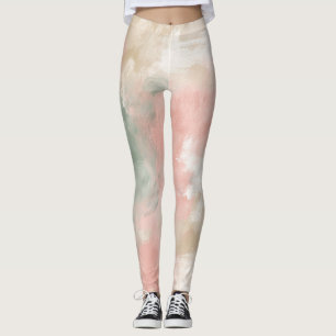 Sanfte rosafarbene abstrakte Wasserfarbe Leggings