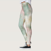 Sanfte rosafarbene abstrakte Wasserfarbe Leggings (Links)
