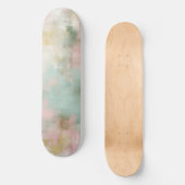 Sanfte rosafarbene abstrakte Wasserfarbe Skateboard (Vorderseite)