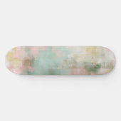 Sanfte rosafarbene abstrakte Wasserfarbe Skateboard (Horizontal)
