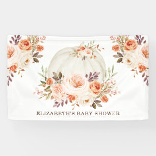 Sanfte Rosafarbenen Pfirsich-Herbst-Blumen-Kürbis- Banner