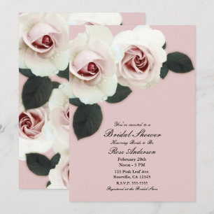 Sanfte Rosen mit rosafarbenem Schimmer Elegante Ba Einladung