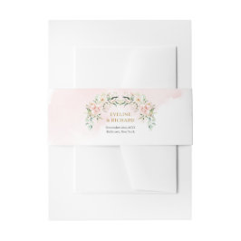 Sanfte Rosenrosen Eukalyptus und Goldhochzeit Einladungsbanderole