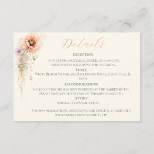 Sanfte Röte Mohn Elegante Editorische Hochzeit Begleitkarte