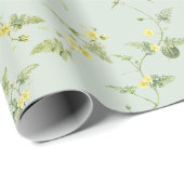 Sanfte Sage Mini Wassermelone Wasserfarbe Botanisc Geschenkpapier (Rolleneckpunkt)