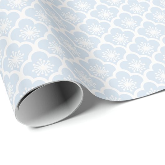 Sanfte Sakura Neutral - Puderblau Geschenkpapier (Rolleneckpunkt)