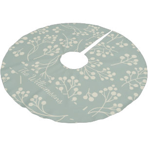 Sanfte Salbei Botanischer Personalisierter Familie Polyester Weihnachtsbaumdecke
