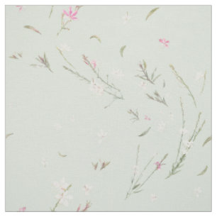 Sanfte Salbei Gaura Aquarell-Blumen Stoff