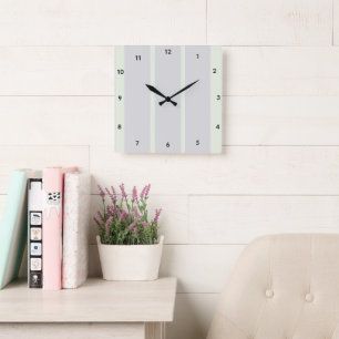 Sanfte Salbei-Metall-Acryl-Wanduhr Quadratische Wanduhr