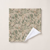 Sanfte Salbei-Rustikal-Blatt-Blumenmuster Badhandtuch Set (Waschlappen)