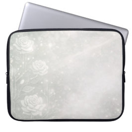 Sanfte Salbei- und frostige weiße Blumenelemente A Laptopschutzhülle