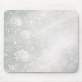 Sanfte Salbei- und frostige weiße Blumenelemente s Mousepad