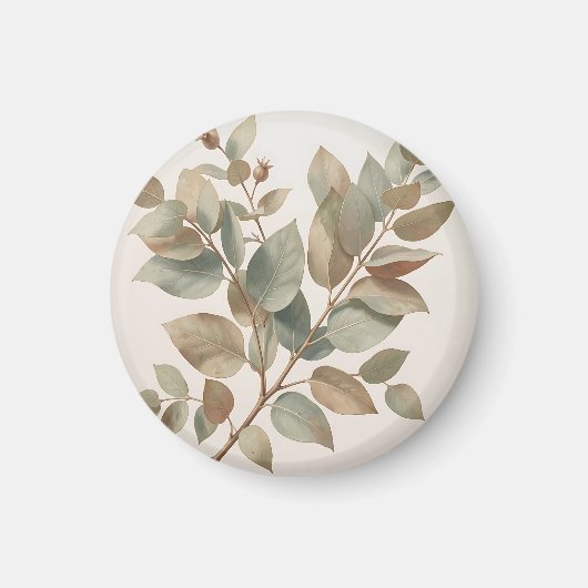 Sanfte Salbeigrüne Eukalyptusblätter Botanisch Magnet (Vorne)