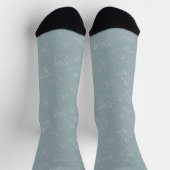 Sanfte Salbeirosen-Linienkunst Socken (Oben)