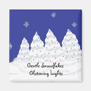 Sanfte Schneeflocken glänzende Lichter Magnet