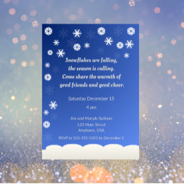 Sanfte-Schneeflocken-Weihnachtsfeier Einladung