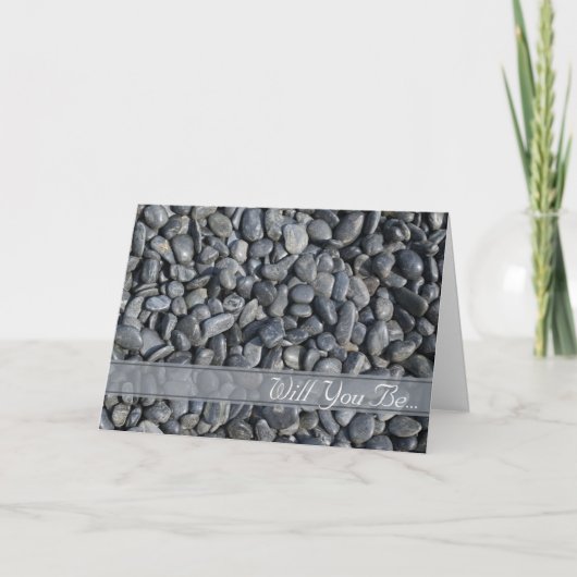 Sanfte schwarze Kies werden mein Trauzeuge sein Einladung (Vorderseite)