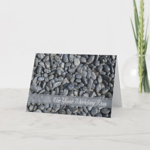 Sanfte, schwarze Kieselsteine - Familienhochzeit Karte
