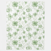 Sanfte Shamrock-Flüstern in Salbeigrün Fleecedecke (Vorderseite)