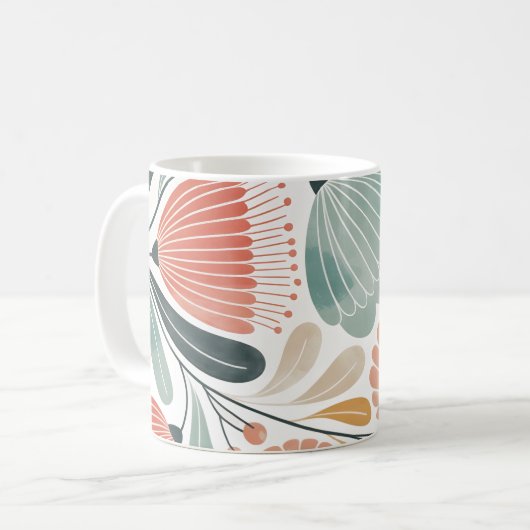 Sanfte Sommerblumen Kaffeetasse (Vorderseite Links)