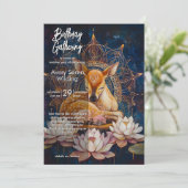 Sanfte Stille | Deer Design Einladung (Stehend Vorderseite)