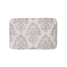 Sanfte Taupe-Damask Wasserfarbe Klassische Blumen Badematte