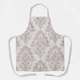 Sanfte Taupe-Damask Wasserfarbe Klassische Blumen Schürze