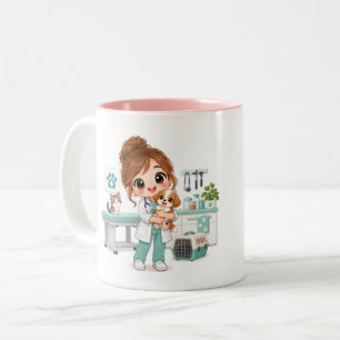 Sanfte Tierarztpraxis Zweifarbige Tasse