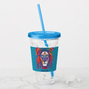 Sanfte Töne Löwe personalisiert Acryltrinkbecher