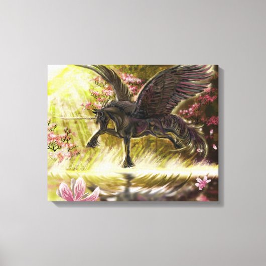 Sanfte Touch~geflügelte, unikornige Leinwand (Vorderseite)