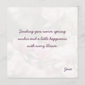 Sanfte träumerische Magnolien-Frühlingsgrüße Karte (Rückseite)