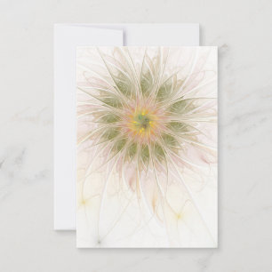 Sanfte und zarte fraktale Fantasieblumen Karte